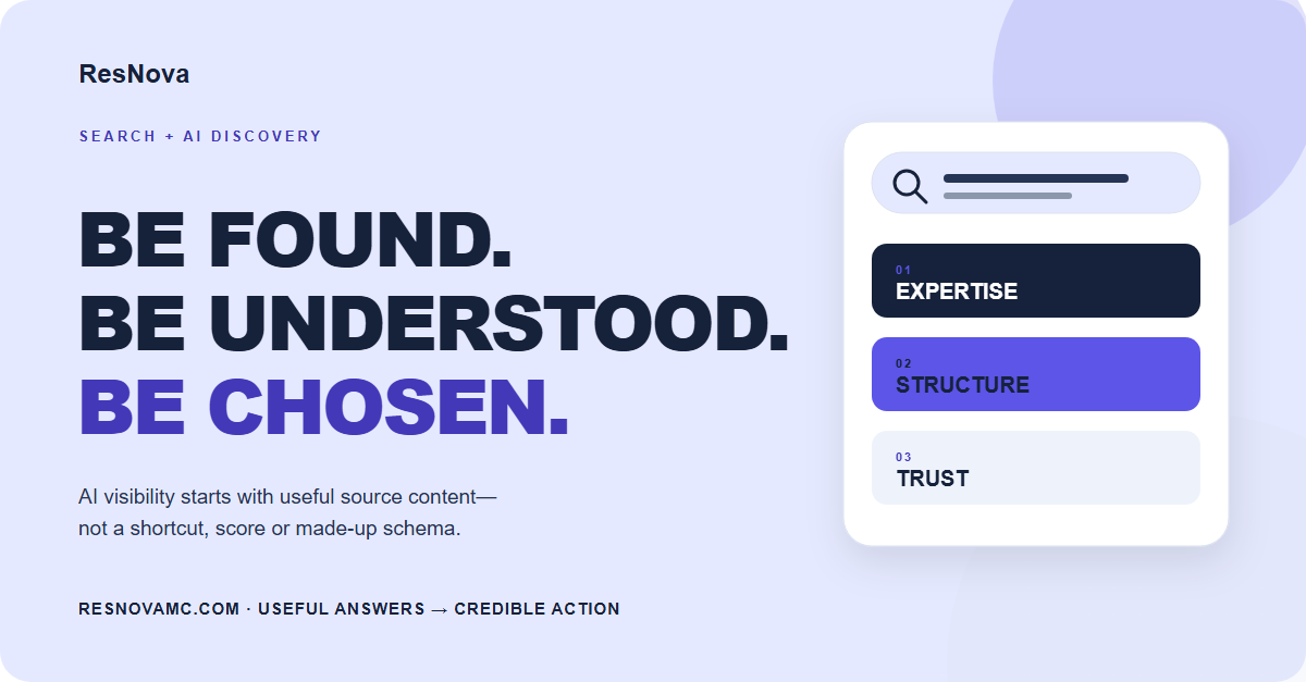 ResNova content and AI search framework built around expertise, structure and trust